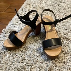 Black and brown heels